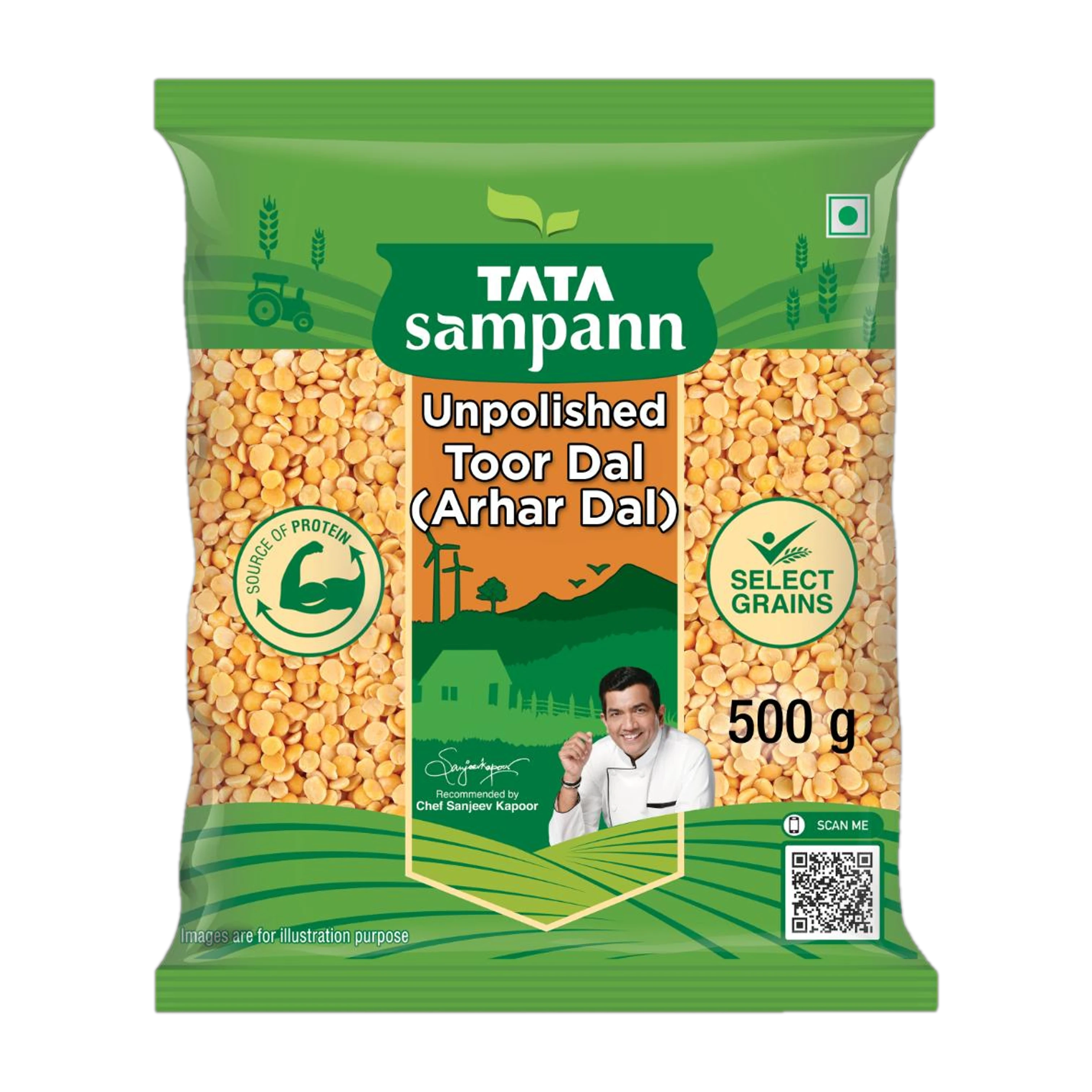 Tata Sampann Unpolished Toor Dal - 500g