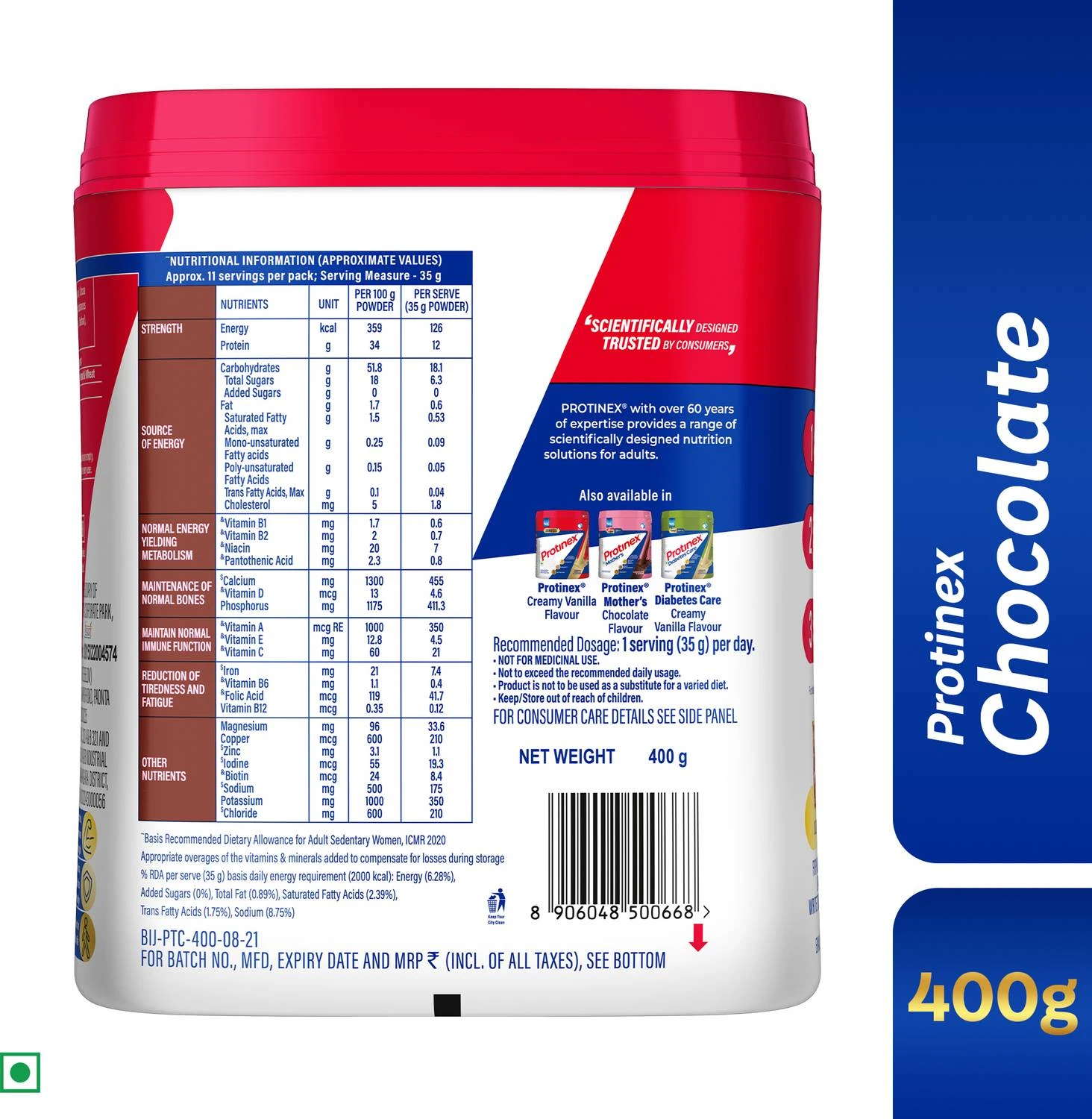 Protinex Rich chocolate | 40% daily protein with 200ml milk | Strong muscles | Zero sugar Whey Protein