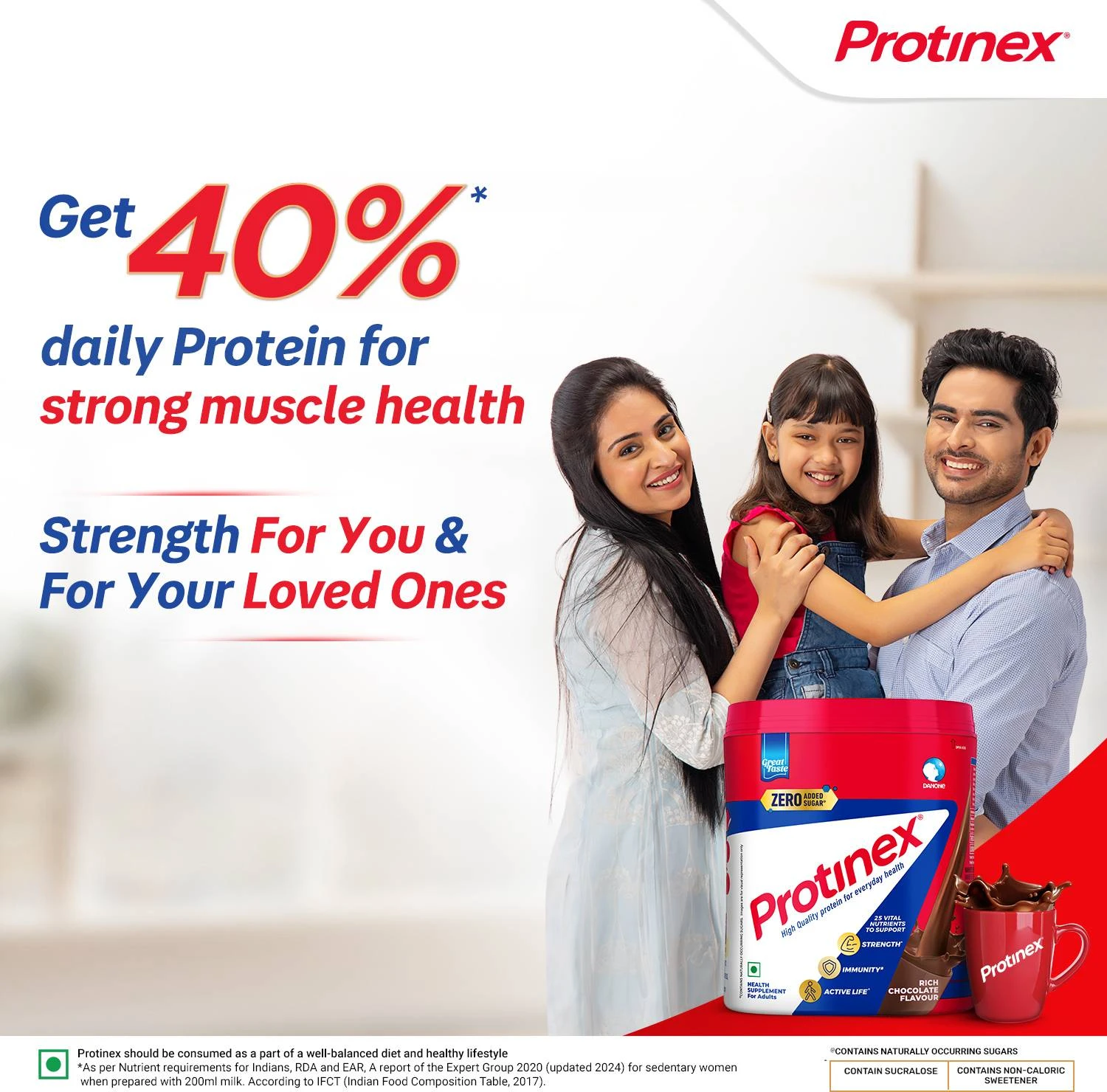 Protinex Rich chocolate | 40% daily protein with 200ml milk | Strong muscles | Zero sugar Whey Protein