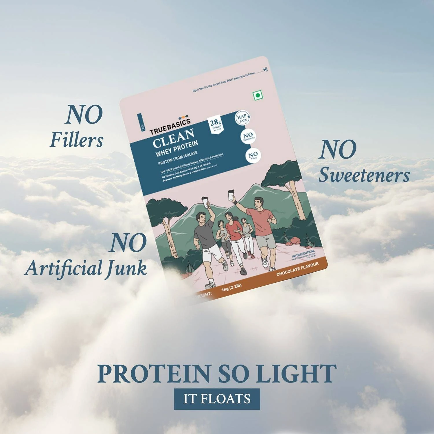 TrueBasics Clean Whey 100% Protein Isolate Powder | 28g Protein per Scoop Whey Protein